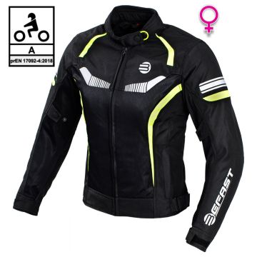 Giacca moto donna estiva Befast Airtech Lady CE Nero Giallo