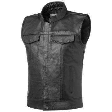 Carburo Gilet moto en cuir noir Cruise