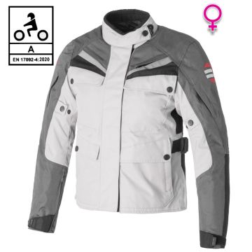 Giacca moto donna touring Befast ROCKET Lady CE Certificata 3 strati Nero Grigio