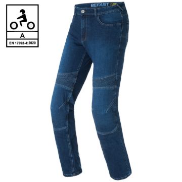 Jeans moto Befast Iron Tech CE Certificati con fibra aramidica Blu