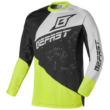 Maglia cross Befast TRECK Nero Bianco Giallo 