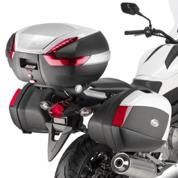 Givi top case V47 monokey with finishing in anodized aluminum and red reflectors