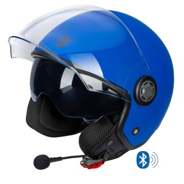 Casco jet Befast Rapid Connect Blu Opaco con interfono integrato