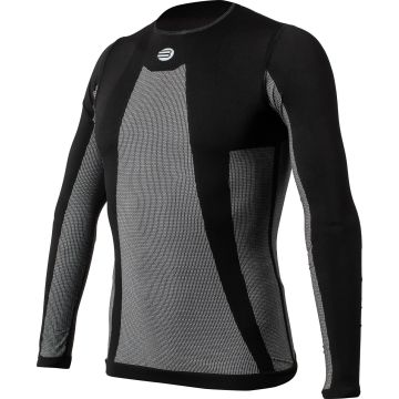 Maillot de corps Befast, à manches longues, fabriqué en Italie en fibre de carbone - Noir