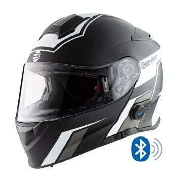 Casque modulaire, Befast Connect avec interphone intégré - Noir Blanc