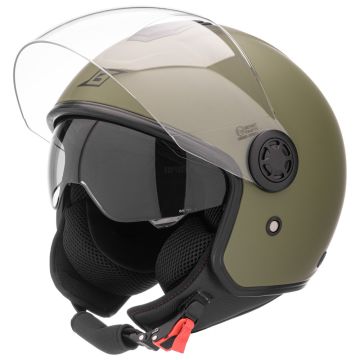 Befast Casque jet Elysium ce double viseur vert militaire