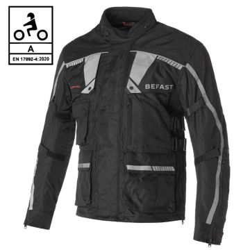 Giacca moto touring Befast TOURING TECH CE certificata 3 strati Nero