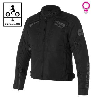 Giacca moto donna Befast STRIKE CE Certificata LADY 3 strati Nero