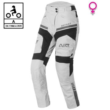 Pantaloni moto touring donna Befast KLIMA PANT Lady CE Certificati 3 strati Nero Grigio