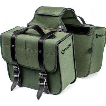 Lot de sacoches chevalier, CARBURO Racer Canvas - Vert militaire