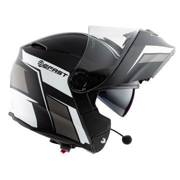 Casco modulare Befast CONNECT III con interfono integrato Nero Bianco