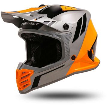 Casque cross enfant Korey gris orange