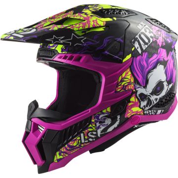 LS2  Casque Cross  MX703 C X-FORCE FIRESKULL en Carbone Violet ECE 22-06