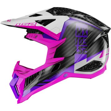 LS2  Casque Cross  MX703 C X-FORCE VICTORY en Carbon Pink Fluo Violet ECE 22-06