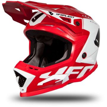 Casque cross Echus en fibre Rouge Blanc