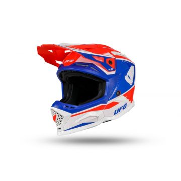 Casque cross Echus rouge en fibre bleue