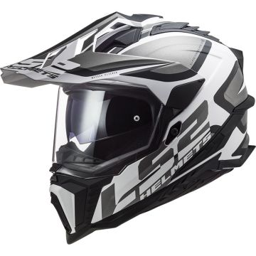 LS2  Casque intégral touring  MX701 EXPLORER ALTER en fibre Noir Blanc ECE 22-06