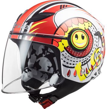 LS2 OF602 FUNNY SLUCH RED WHITE kid jet helmet