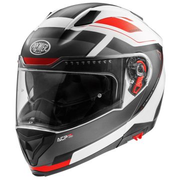 DELTA AS 2 BM modular helmet White Gray Red Matt