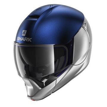 Shark EVOJET DUAL BLANK Mat modular helmet Silver Blue