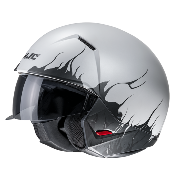 Hjc Jet  i20 SCRAW motorcycle helmet Gray Black Red