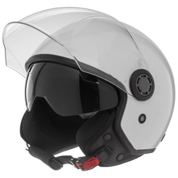 Casque jet Carbide FIGHTER CE à longue visière Blanc brillant