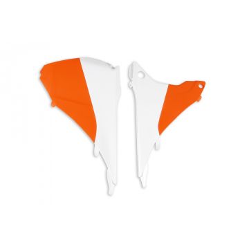 Couvercle de filtre UFO pour KTM EXC et EXC-F Blanc Orange