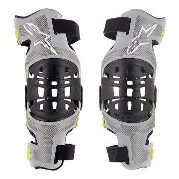 Alpinestars BIONIC-7 KNEE BRACE SET Alpinestars Silver Yellow Fluo