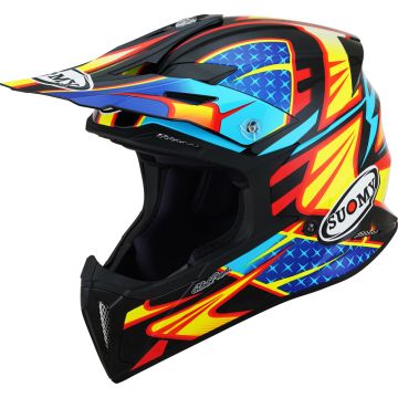 Casco cross Suomy X-WING DUEL Blu chiaro Rosso