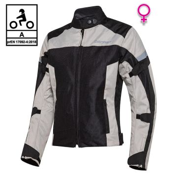 Giacca moto donna estiva Befast DUNA Lady CE Certificata Nero Grigio