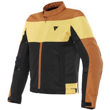 Dainese Elettrica Air motorcycle jacket Black Brown leather Yellow