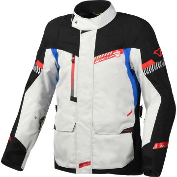 Macna Aspire touring motorcycle jacket Light Gray Black Blue