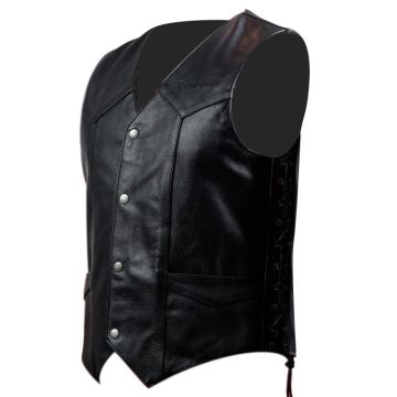 Gilet moto pelle Carburo Camelot Nero