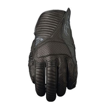 Five ARIZONA Black leather summer motorcycle gloves