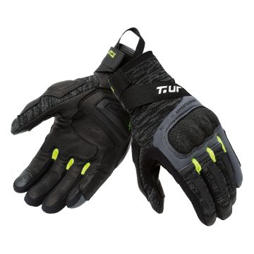 Gants moto été T-UR G-KNIT Noir Jaune Fluo