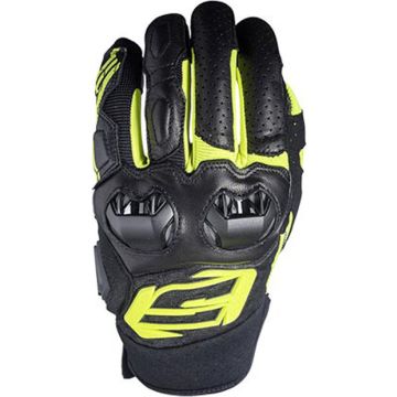 Five SF3 leather summer glovesBlack Fluo Yellow