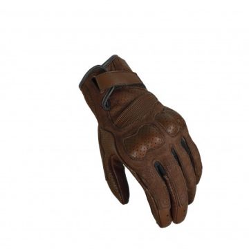 Macna Bold Black Brown Summer Leather Motorcycle Gloves