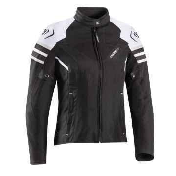 Blouson moto femme 3 couches Ixon ILANA EVO Noir Blanc