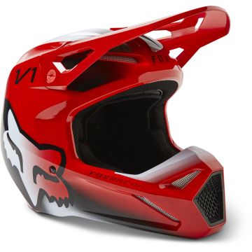 Fox Racing V1 TOXSYK Casque cross Rouge Fluo