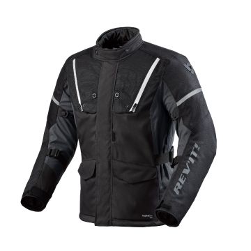 Blouson de moto de tourisme Rev'it Horizon 3 H2O Noir Blanc