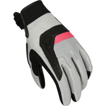 Gants moto été femme Macna Congra gris clair noir rose