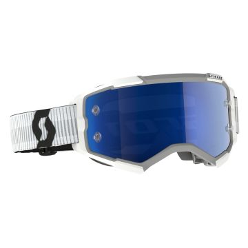 Scott Fury MX Goggles White Chrome Blue Lens