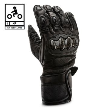 Guanti moto pelle racing Befast PROTECTOR CE certificati Nero