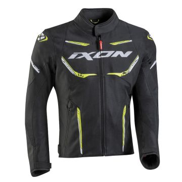 Blouson moto été Ixon STRIKER AIR WP Noir Jaune Fluo Blanc