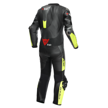 Costume de moto en cuir d'été daisese miseano 3 y compris D-Air® Fluo Yellow Anthracite