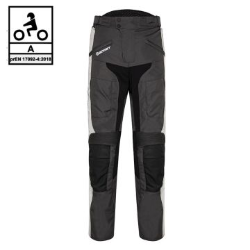 Pantaloni moto touring Befast VICTORY PANT CE certificati 3 strati Nero Grigio chiaro