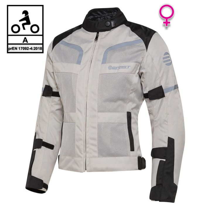 Giacca moto donna touring Befast STEIN Lady CE Certificata 3 strati Nero Grigio