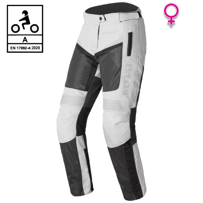 Pantaloni moto donna Befast Airtech Lady CE Nero Grigio