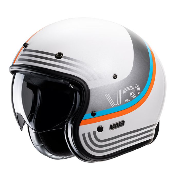 Hjc Jet motorcycle helmet  V31 BYRON Blue Orange White Gray