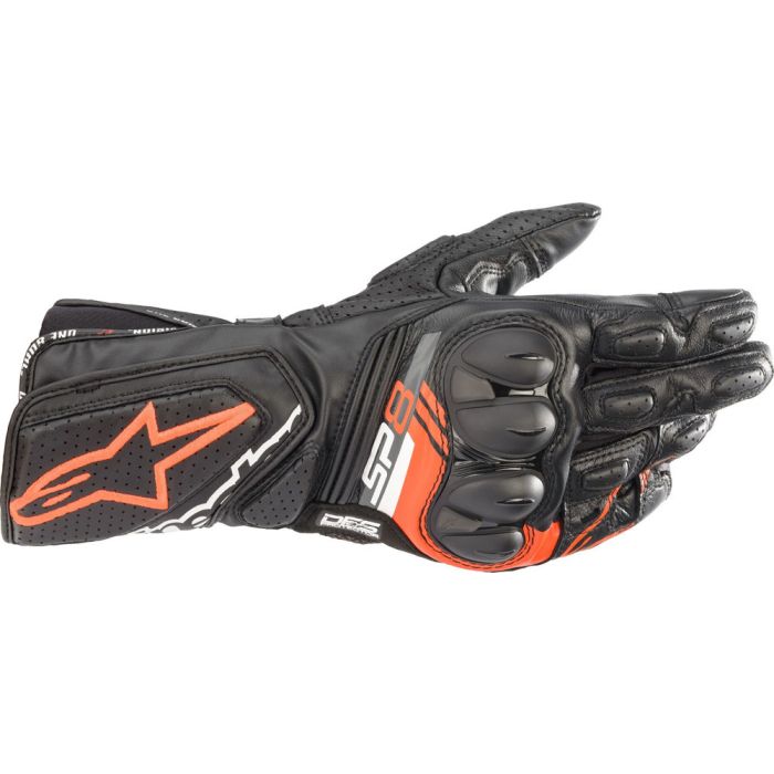 Alpinestars SP-8 V3 leather gloves Black Red Fluo